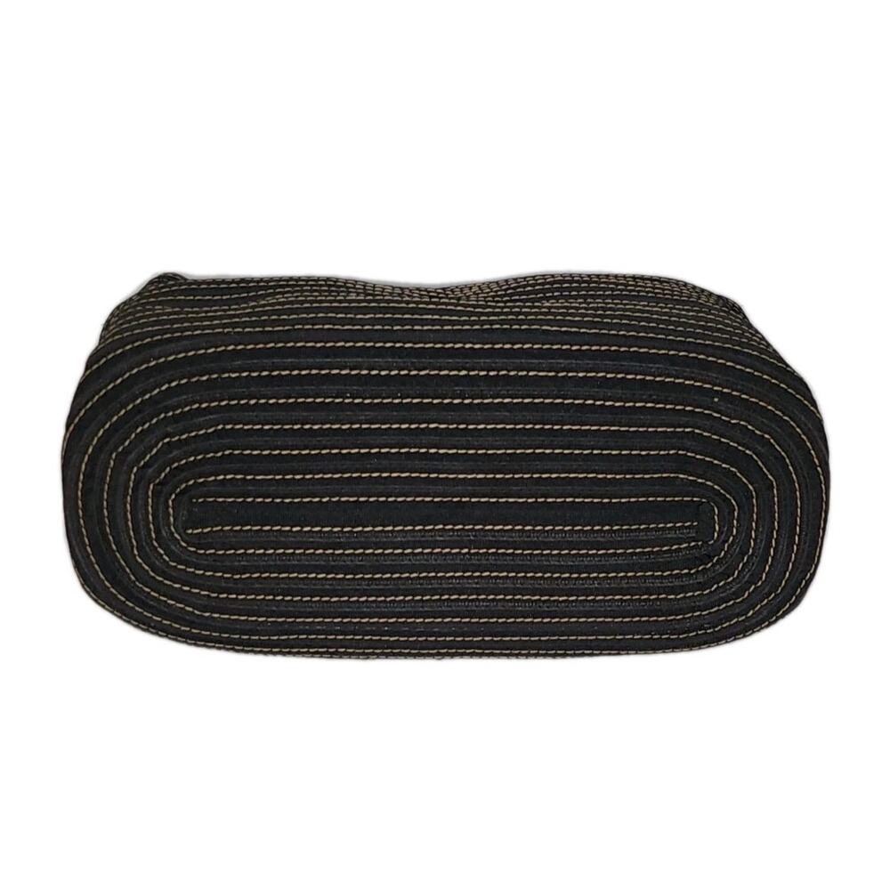 Liz Claiborne black woven shoulder bag contrasting stitching - Picture 6 of 12